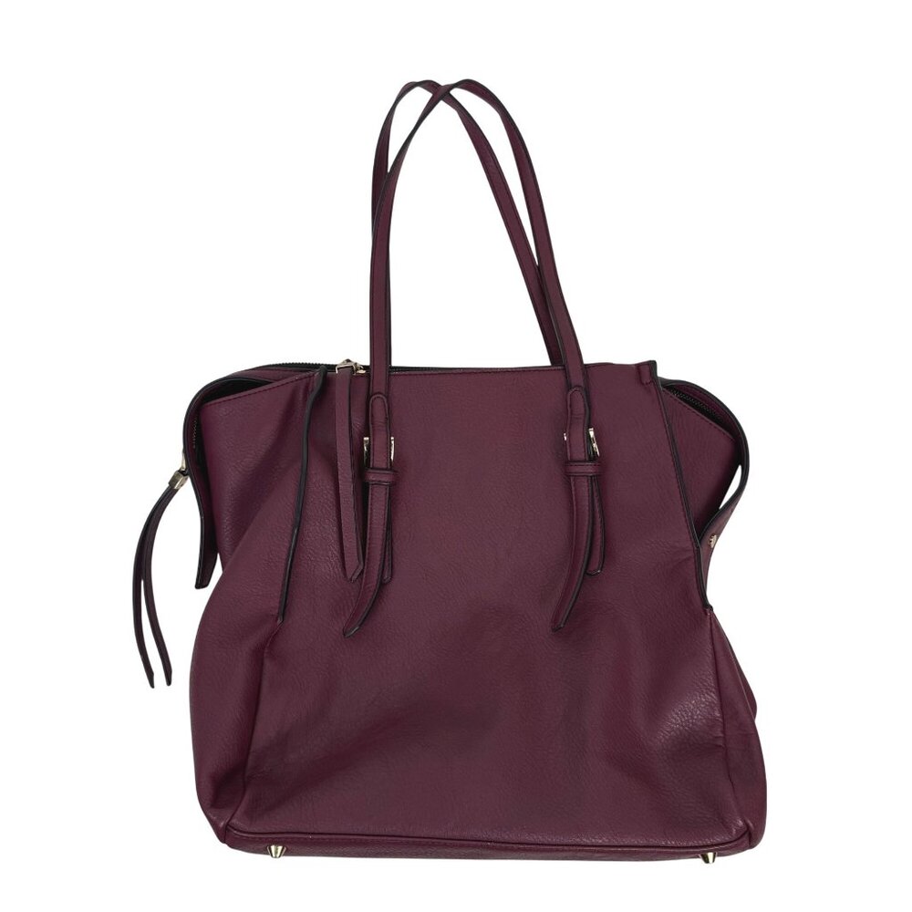 Urban Expressions Large Classic Work Tote/Shoulder Bag Maroon Women’s